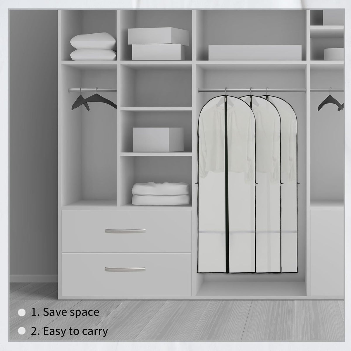 Large Clothing Storage Bag with Zip and Clear Window