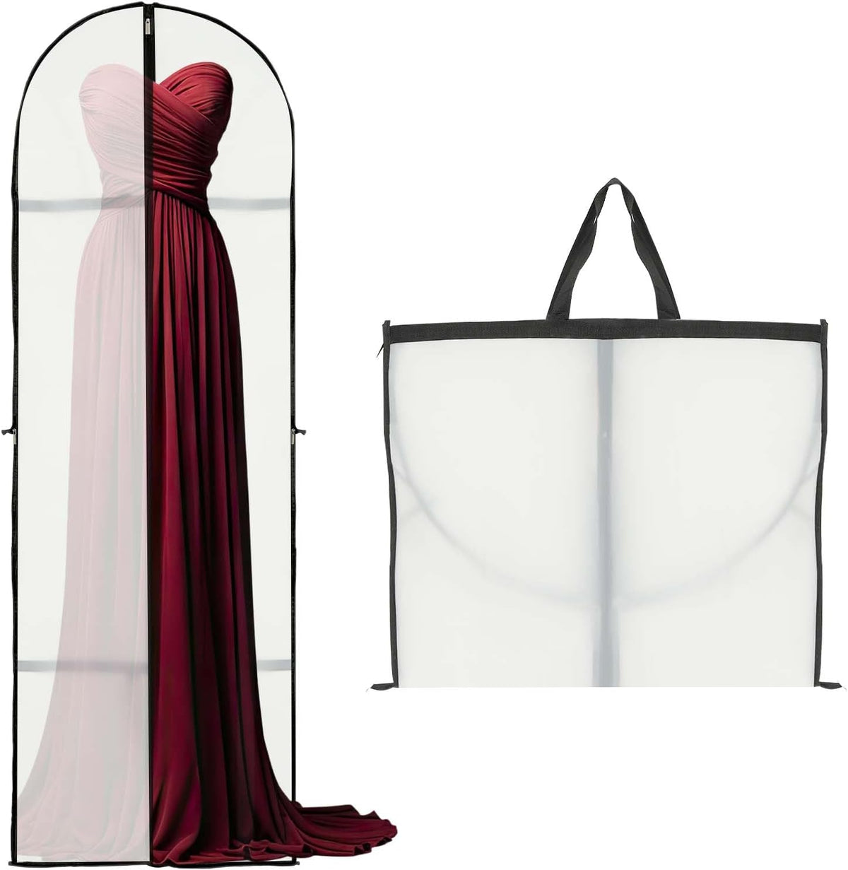 Large Clothing Storage Bag with Zip and Clear Window