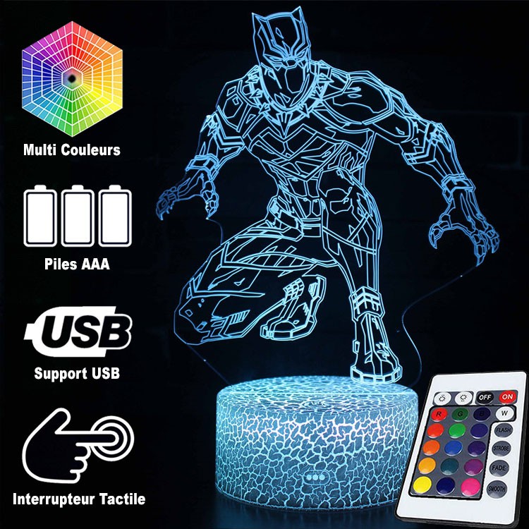 Cool Black Panther 3D Table Lamp