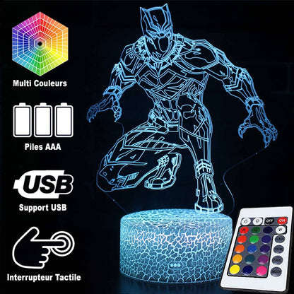 Cool Black Panther 3D Table Lamp