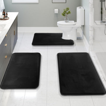 Soft Plush 3-Piece Bathroom Mat Set