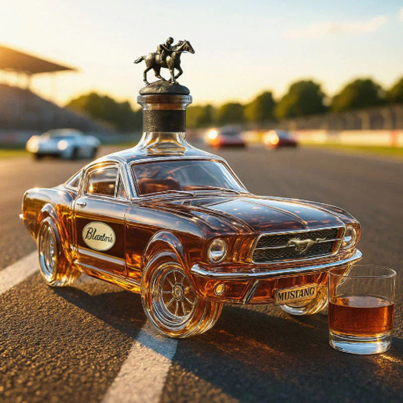 Unique Bronco Engraved Whiskey Flask