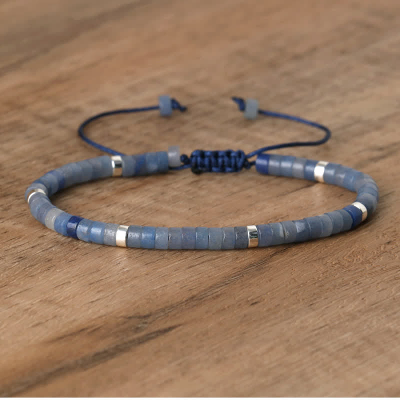 Bohemian Stone Beaded Bracelet with Natural Rollers