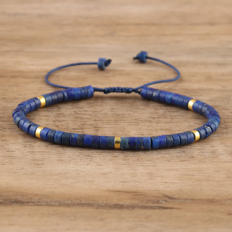Bohemian Stone Beaded Bracelet with Natural Rollers