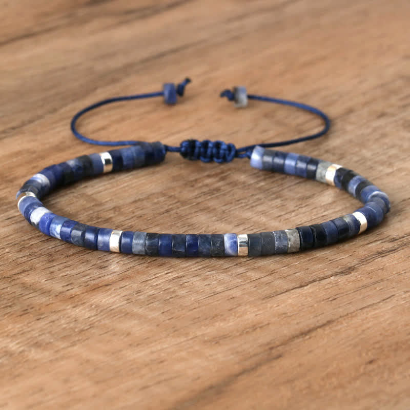 Bohemian Stone Beaded Bracelet with Natural Rollers