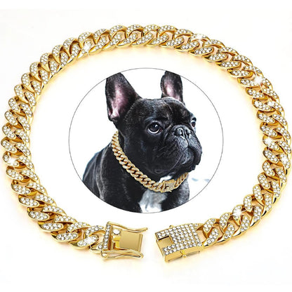 Luxury Pet Gold Link Dog Collar