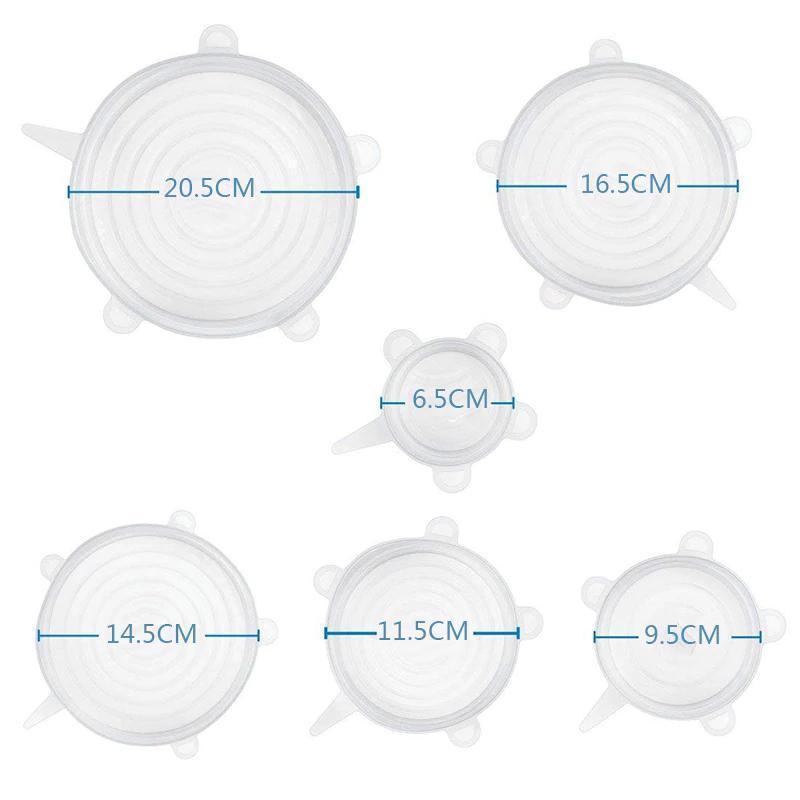 Leakproof Silicone Food Storage Lids (Set of 6)