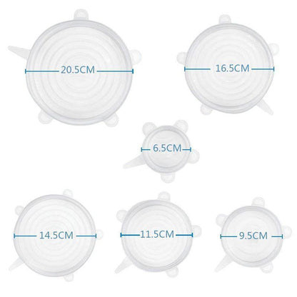 Leakproof Silicone Food Storage Lids (Set of 6)