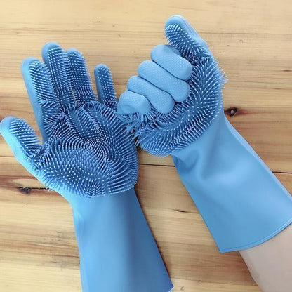 Practical Rubber Cleaning Gloves Pair