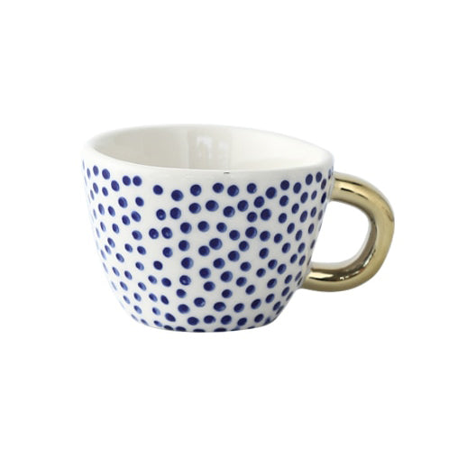Unique Geometric Mug with Gold Accent Handle