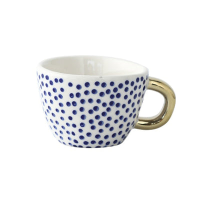 Unique Geometric Mug with Gold Accent Handle