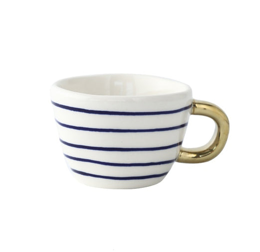 Unique Geometric Mug with Gold Accent Handle