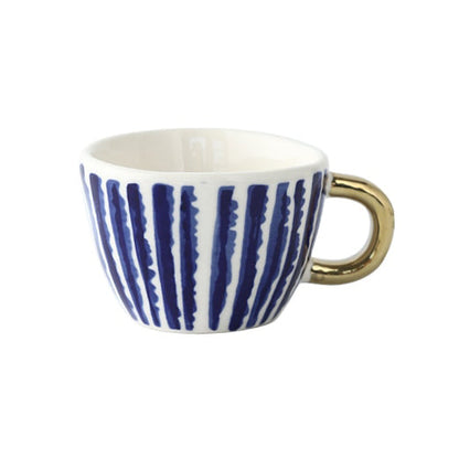 Unique Geometric Mug with Gold Accent Handle