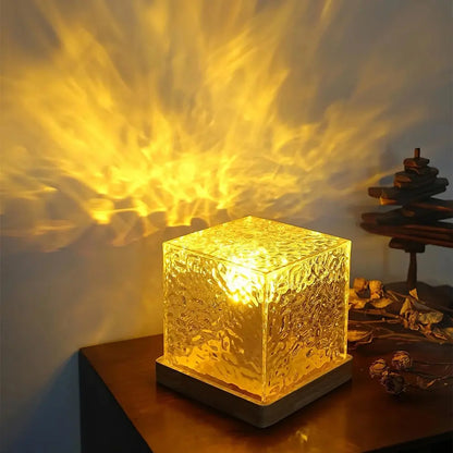 Glass Cube Desk Lamp Soft Lighting