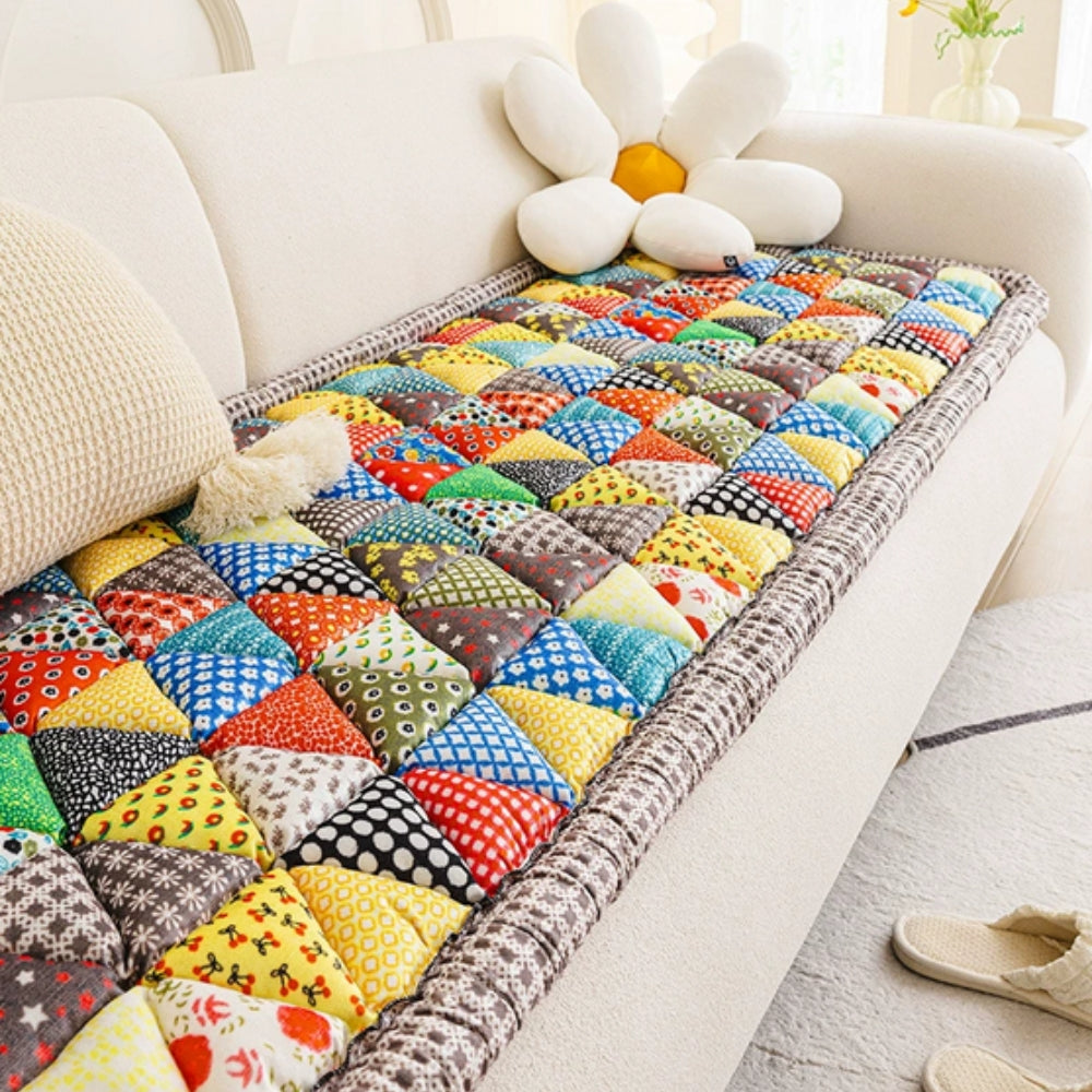 Bohemian Print Quilted Sofa Cover