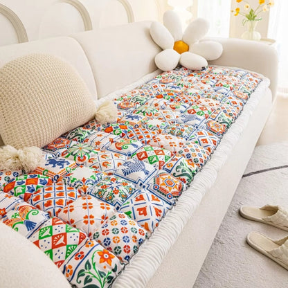 Bohemian Print Quilted Sofa Cover