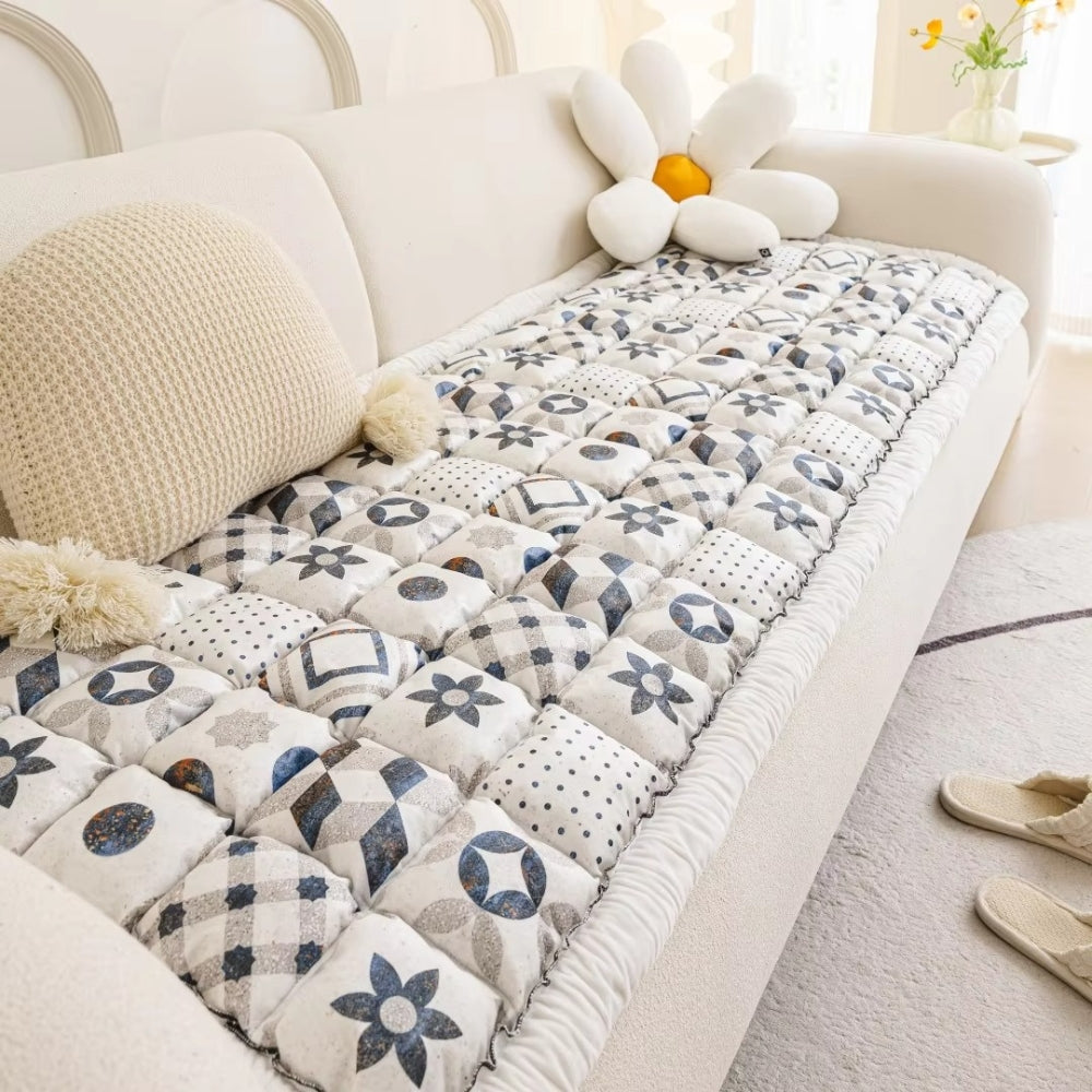 Bohemian Print Quilted Sofa Cover