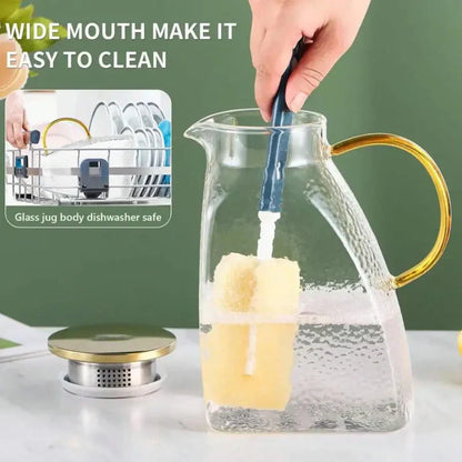 Clear Glass Iced Tea Pitcher With Lid And Handle