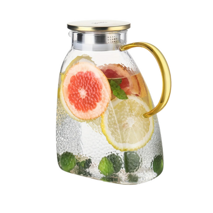 Clear Glass Iced Tea Pitcher With Lid And Handle - Cofik