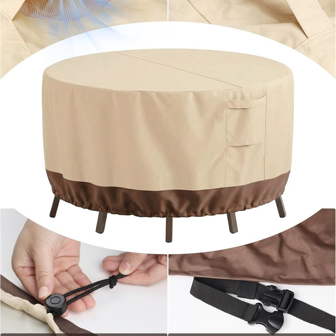 Breathable Protective Cover for Round Garden Tables