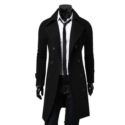 British Style Trench Coat - Double-Breasted Windproof Jacket