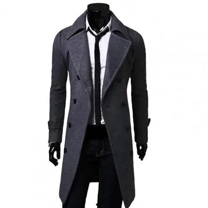 British Style Trench Coat - Double-Breasted Windproof Jacket