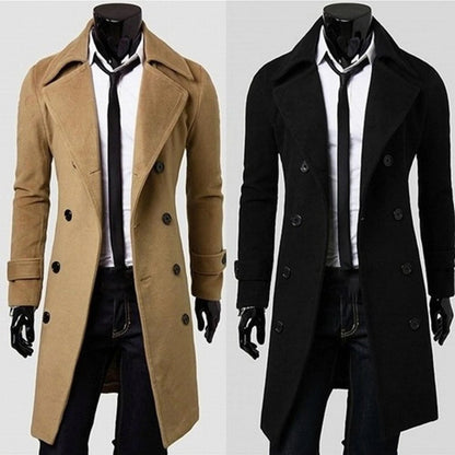 British Style Trench Coat - Double-Breasted Windproof Jacket