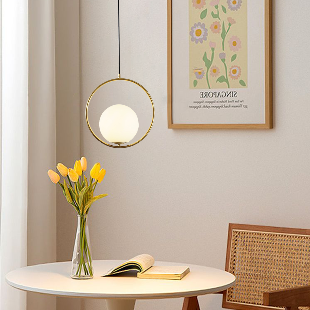 Sleek Brass Pendant Light Adjustable Ceiling Fixture