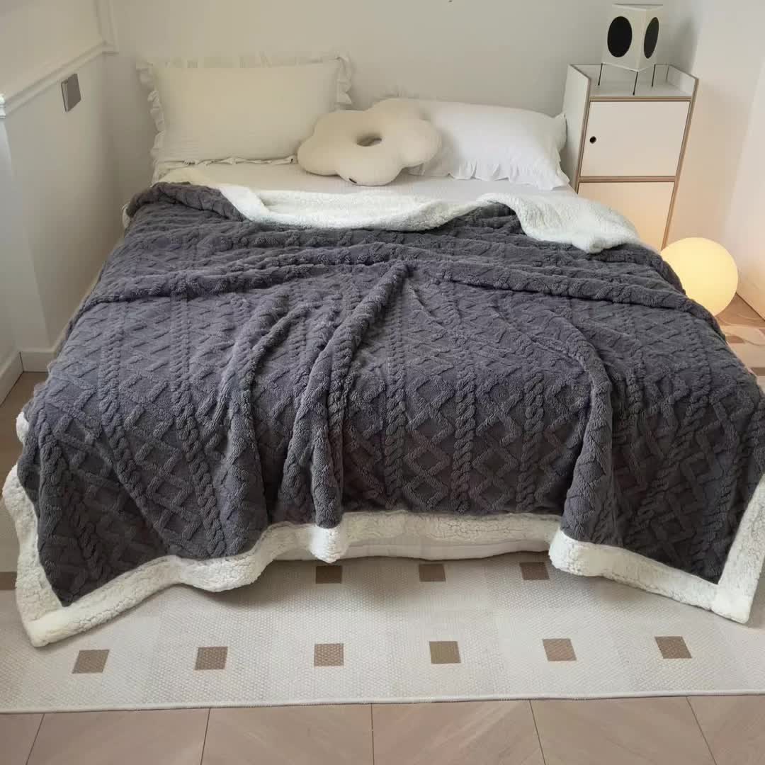 Soft Plush Reversible Fleece Throw Blanket