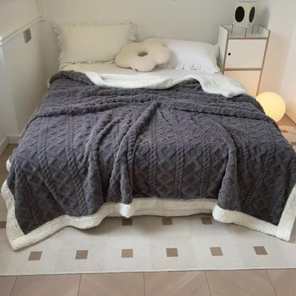 Soft Plush Reversible Fleece Throw Blanket