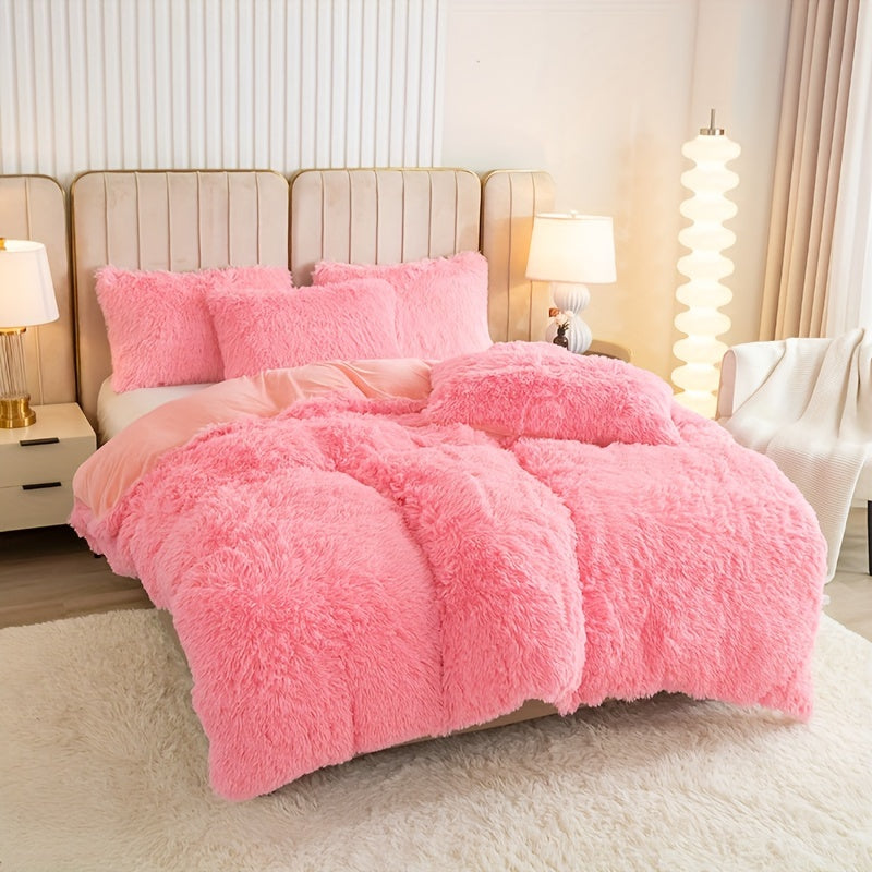 Cozy Fleece Duvet Cover Set with Zipper