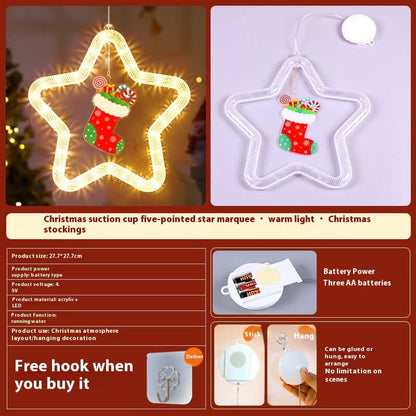 Festive Christmas Star LED Window Light Decoration