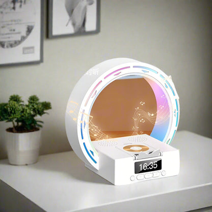 Wireless Charging Speaker Table Lamp with Alarm Clock