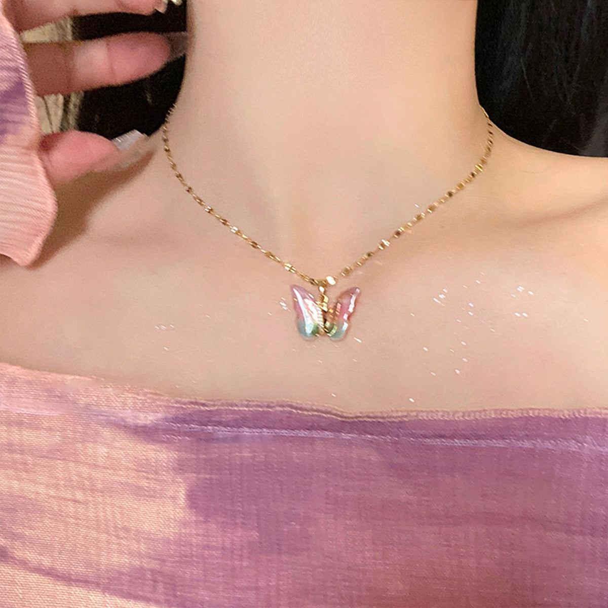 Colorful Butterfly Pendant Necklaces