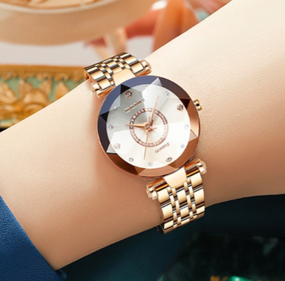 Glittering Ladies Stainless Steel Wrist Watch