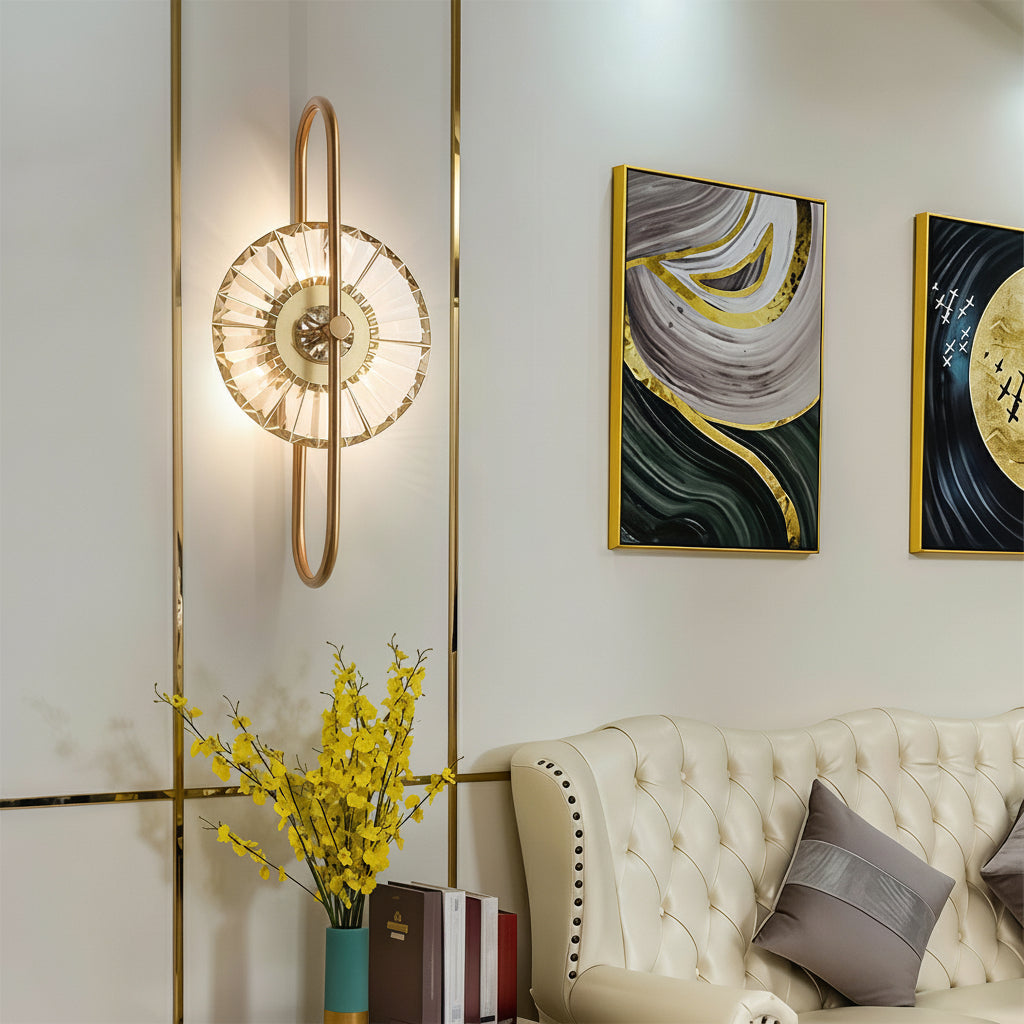 Luxury Crystal Gold Wall Light Fixture