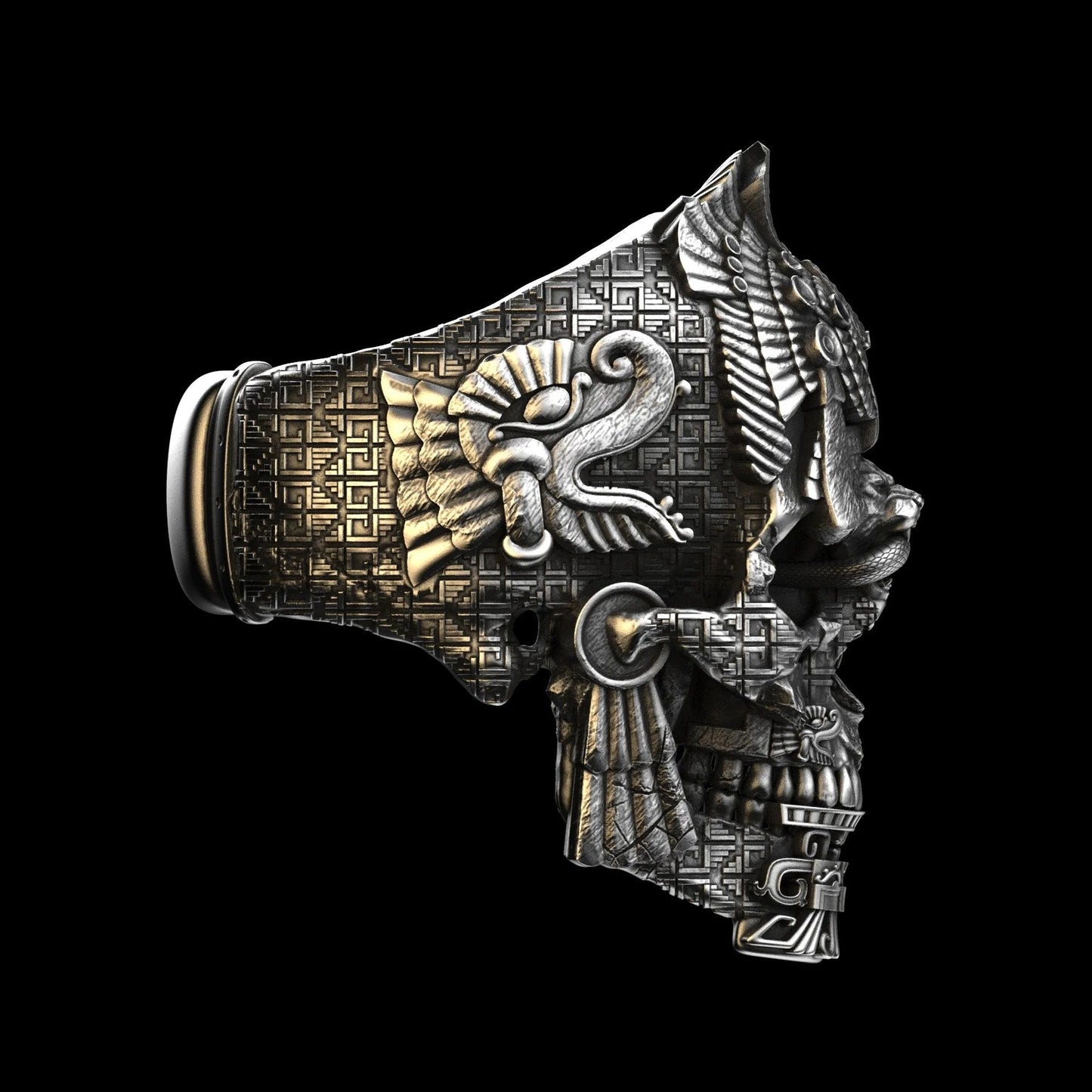 Men's Handcrafted Silver Skull Ring