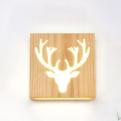 Stylish Wooden LED Wall Lamp