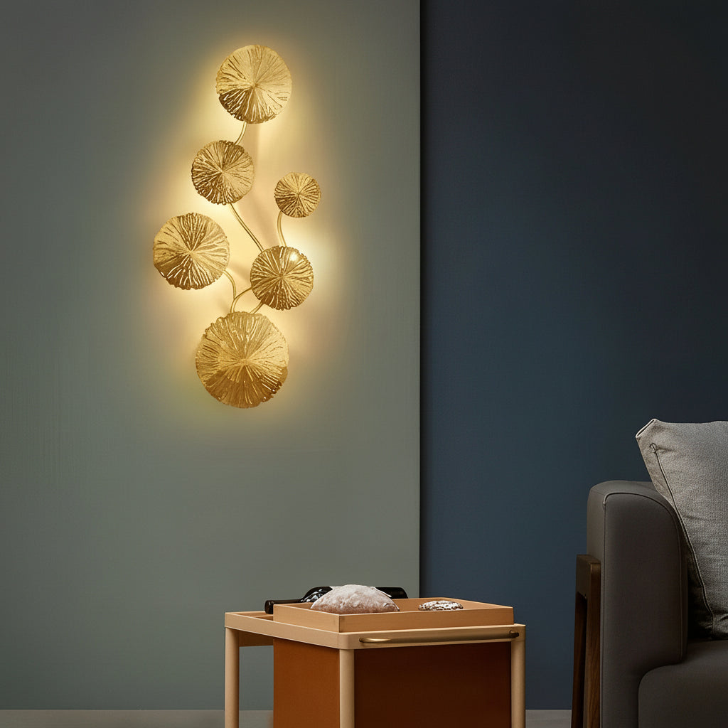 Contemporary Gold LED Wall Light Fixture