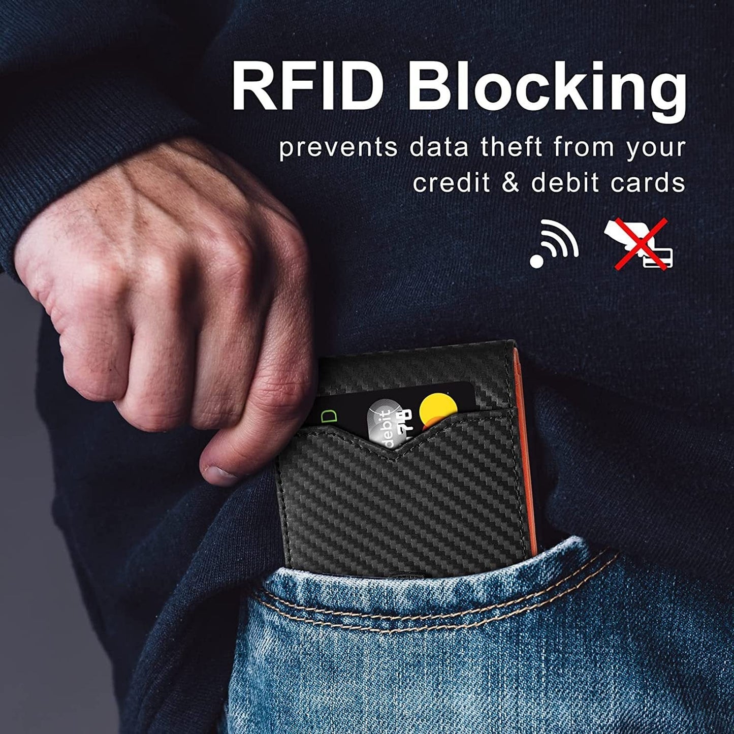 Thin Leather Mens Wallet with RFID Blocking