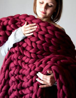 Thick Cozy Knitted Throw Blanket