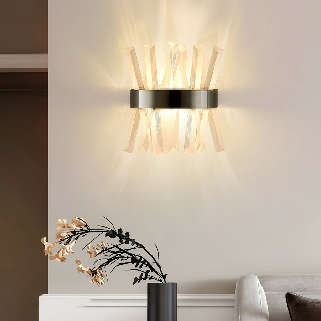 Elegant Glass Wall Lamp Stainless Steel LED Lighting Fixture