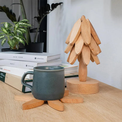 Natural Wood Coasters Set