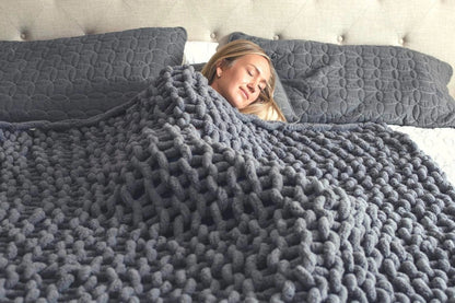 Thick Cozy Knitted Throw Blanket