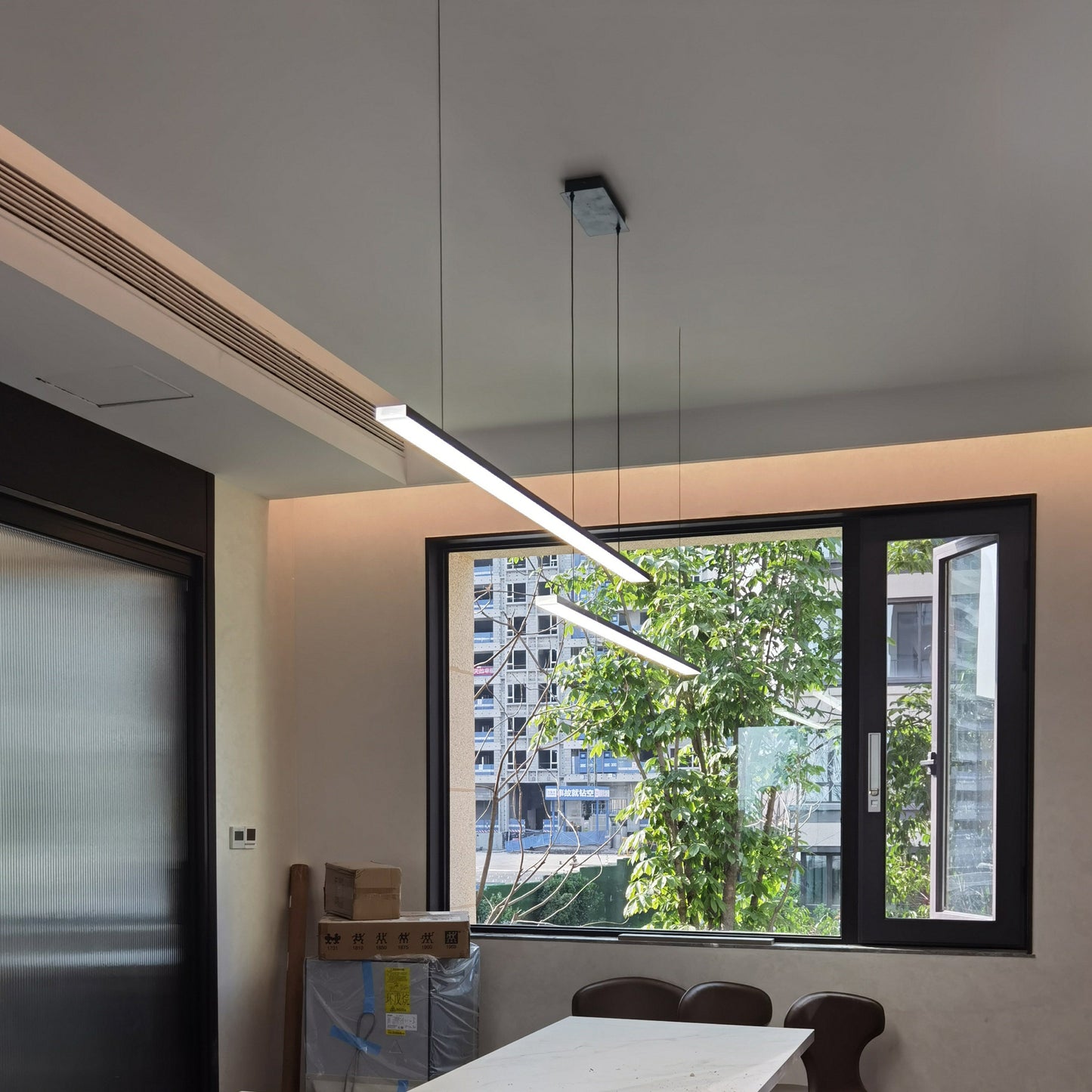 Sleek Metal Kitchen Island LED Pendant Light