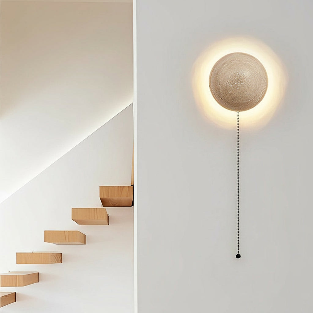 Natural Stone Round LED Wall Light