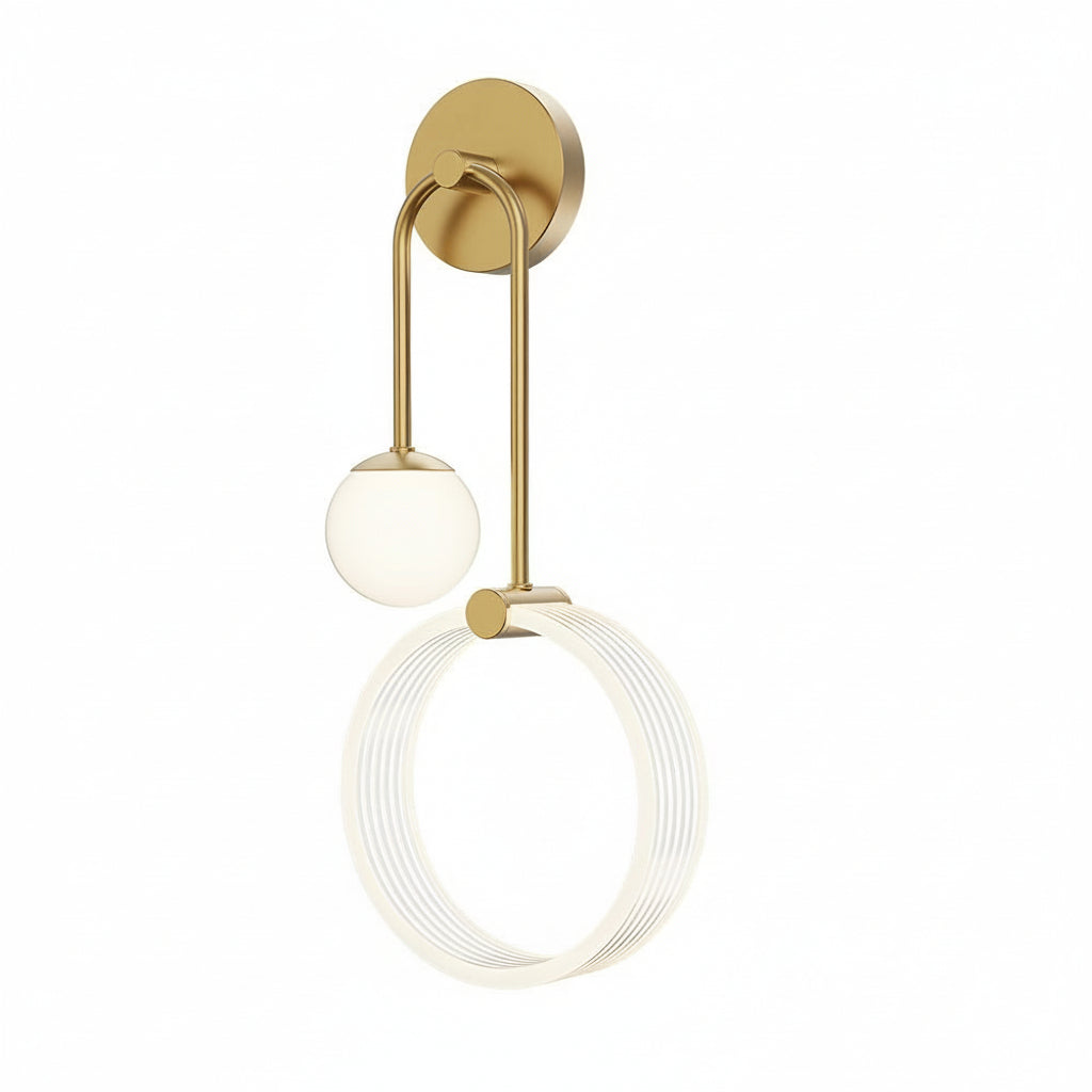 Contemporary 2-Light Gold Wall Lamp