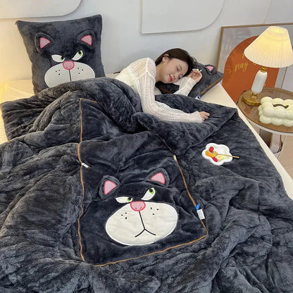Cartoon Blanket and Pillow Set