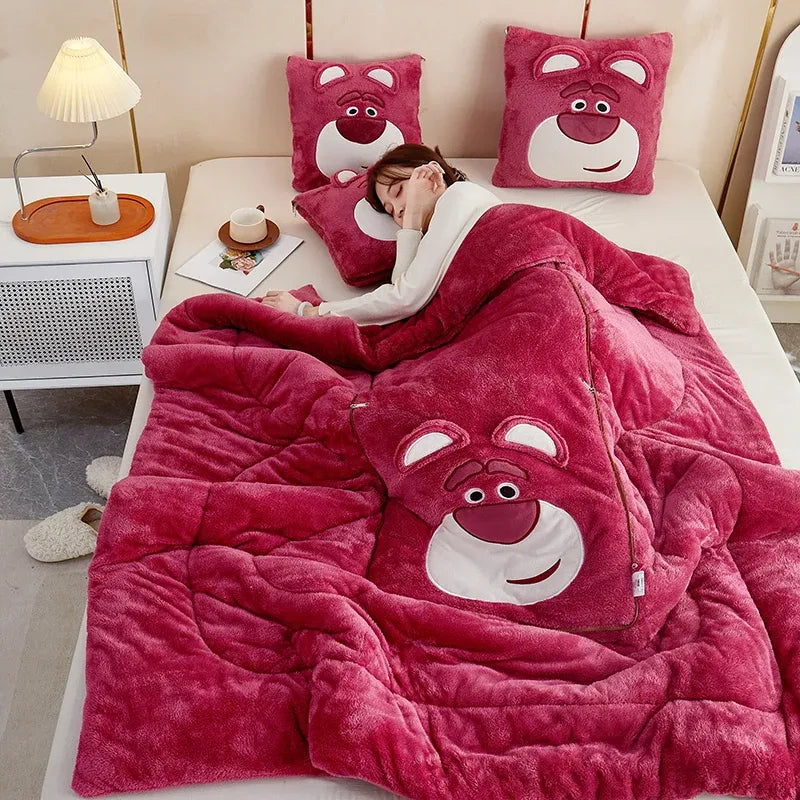 Cartoon Blanket and Pillow Set
