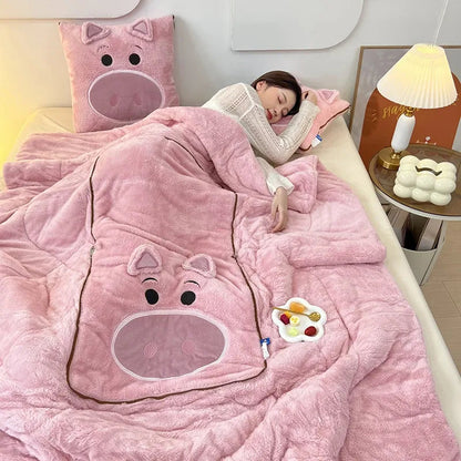 Cartoon Blanket and Pillow Set